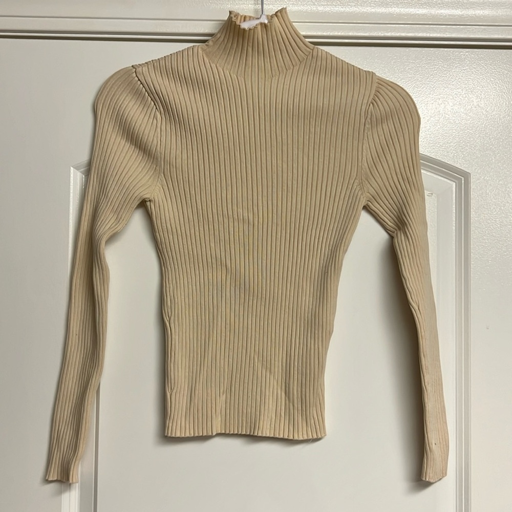 Zara Cream color turtleneck long sleeve - Picture 3 of 5